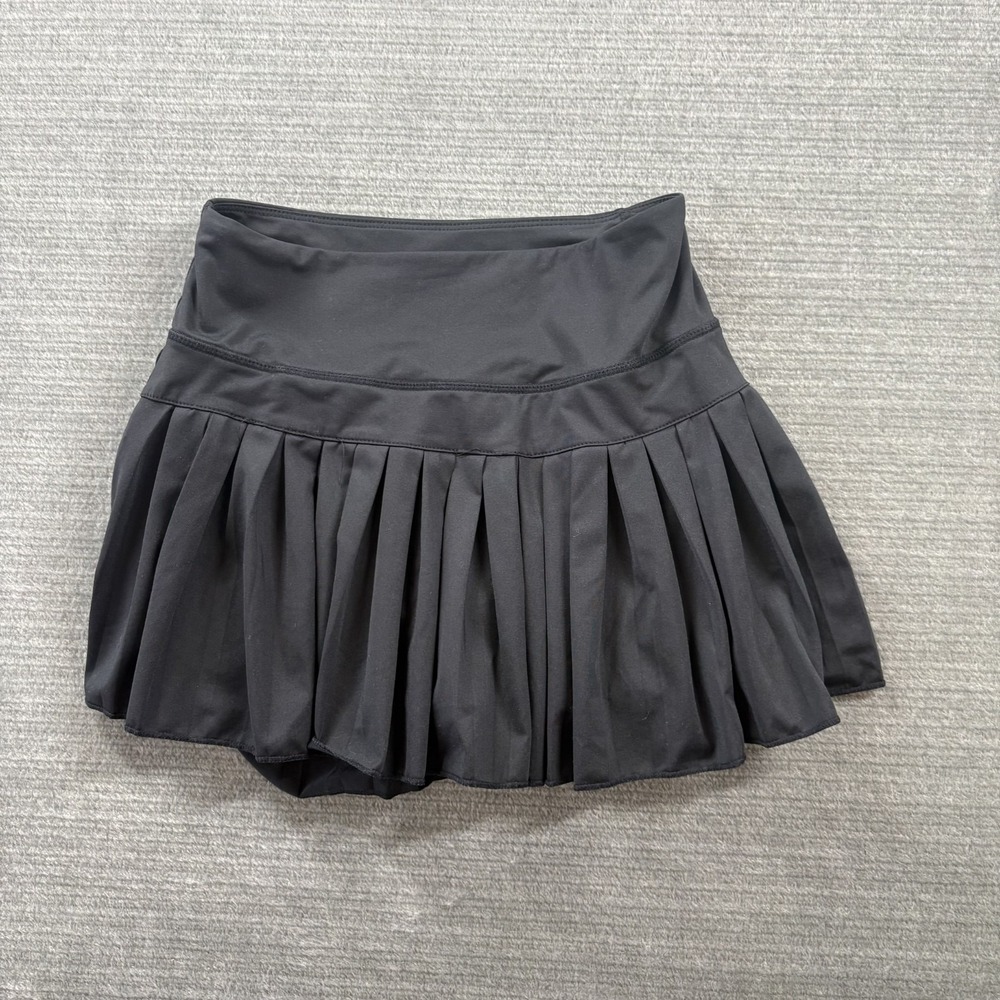 Gold Hinge Pleated Golf Skirt Women XS Black Mini Skort Pickleball Tennis Preppy